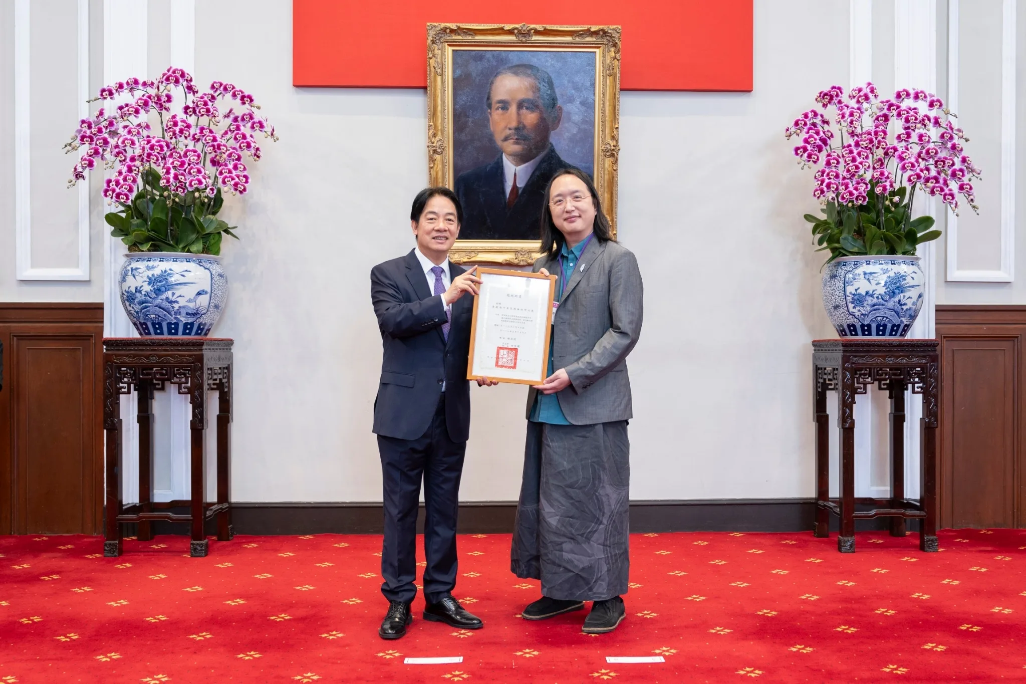 數發部前部長唐鳳獲聘無任所大使。總統府提供