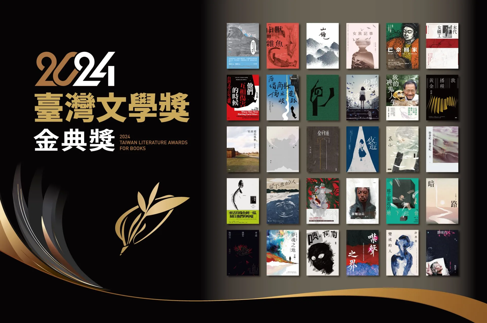 入圍作品書封(依作品名稱筆畫排序)。文化部提供
