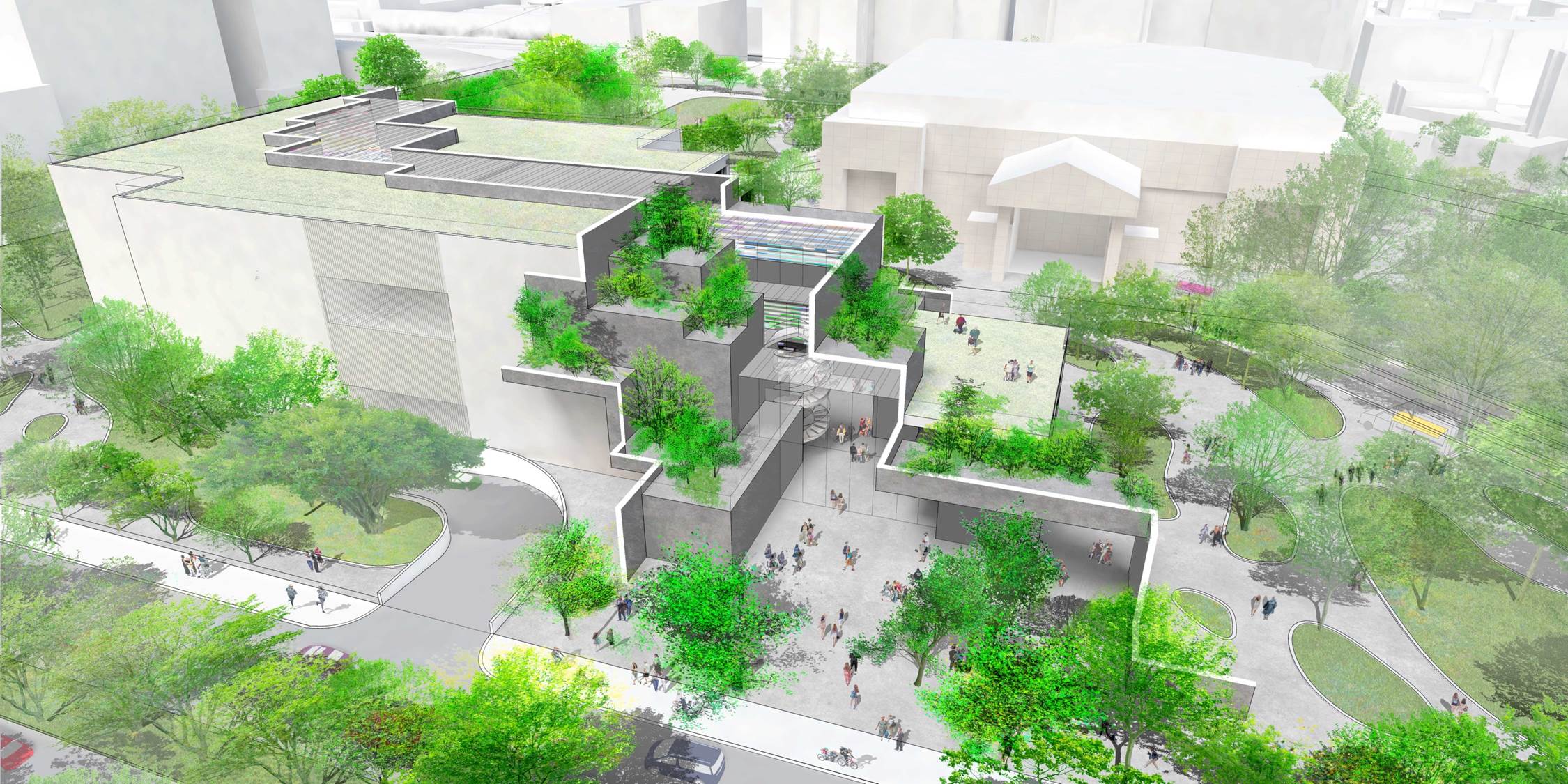 新竹市圖書館新總館由台灣知名的郭旭原建築師攜手日本平田晃久建築師打造。新竹市政府提供