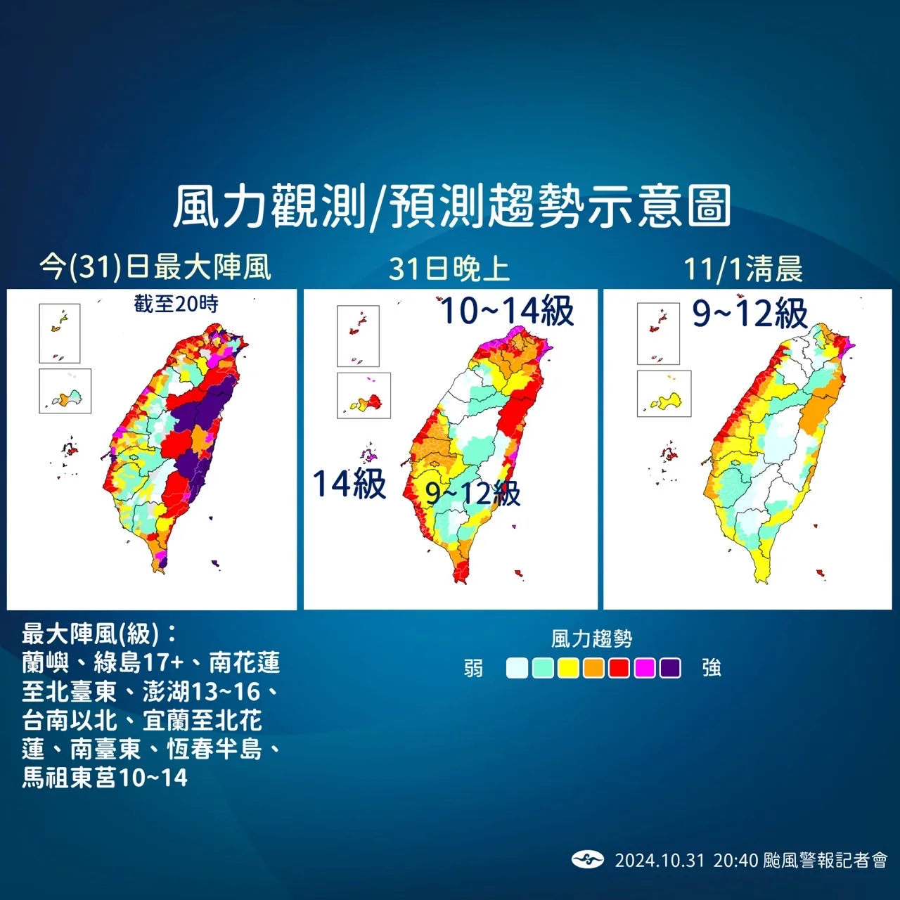 康芮颱風風力預測
