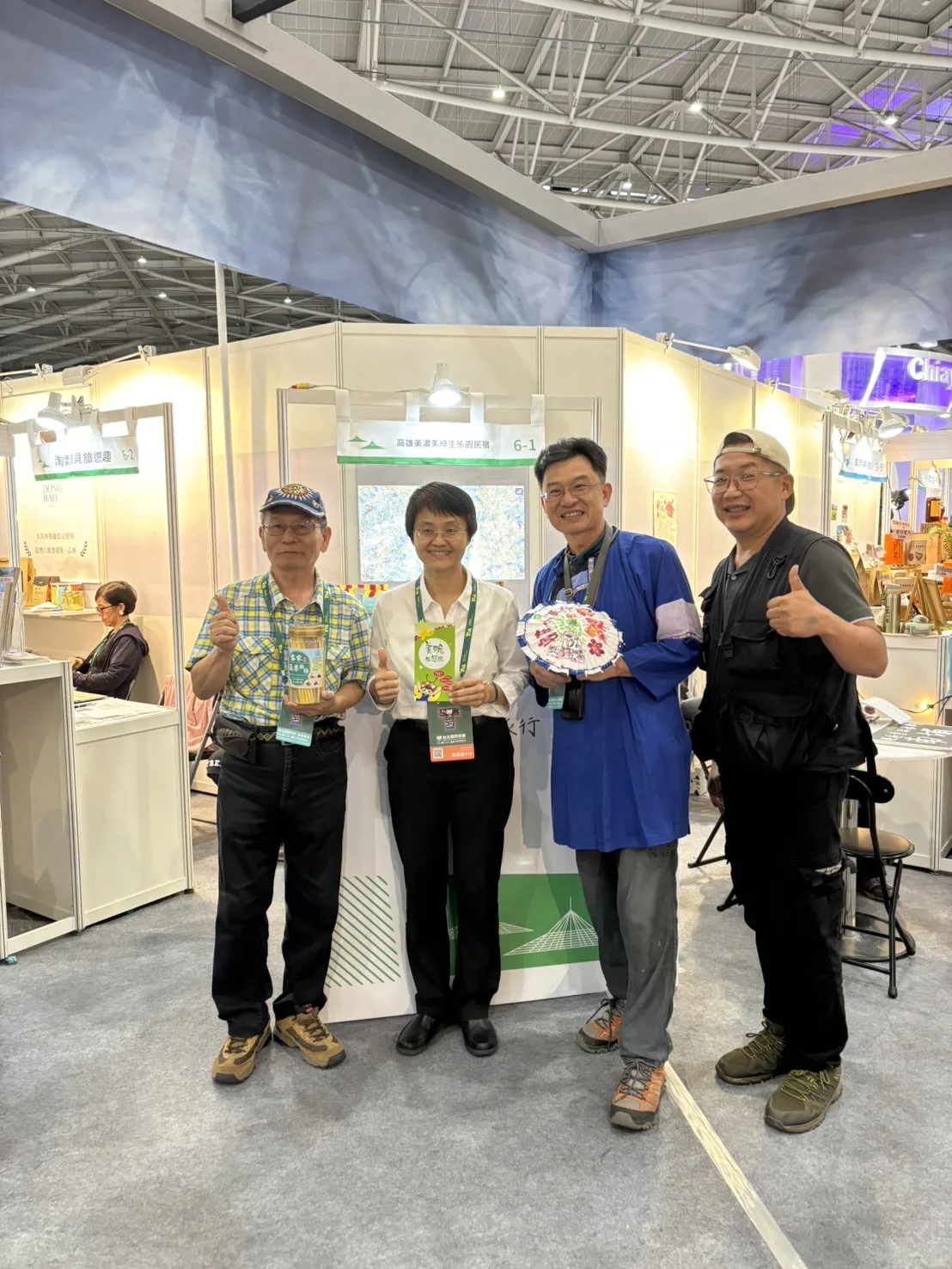 台北國際旅展客家館,客委會主委古秀妃親自出馬攬客。