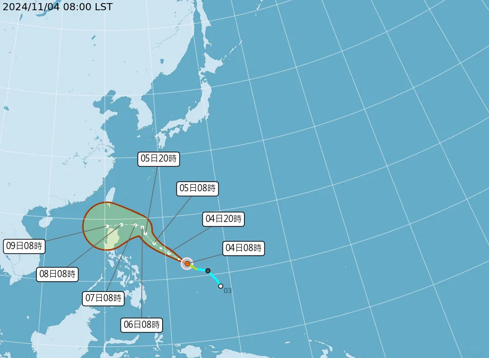 颱風銀杏生成　未來3天朝台灣東南方外海移動