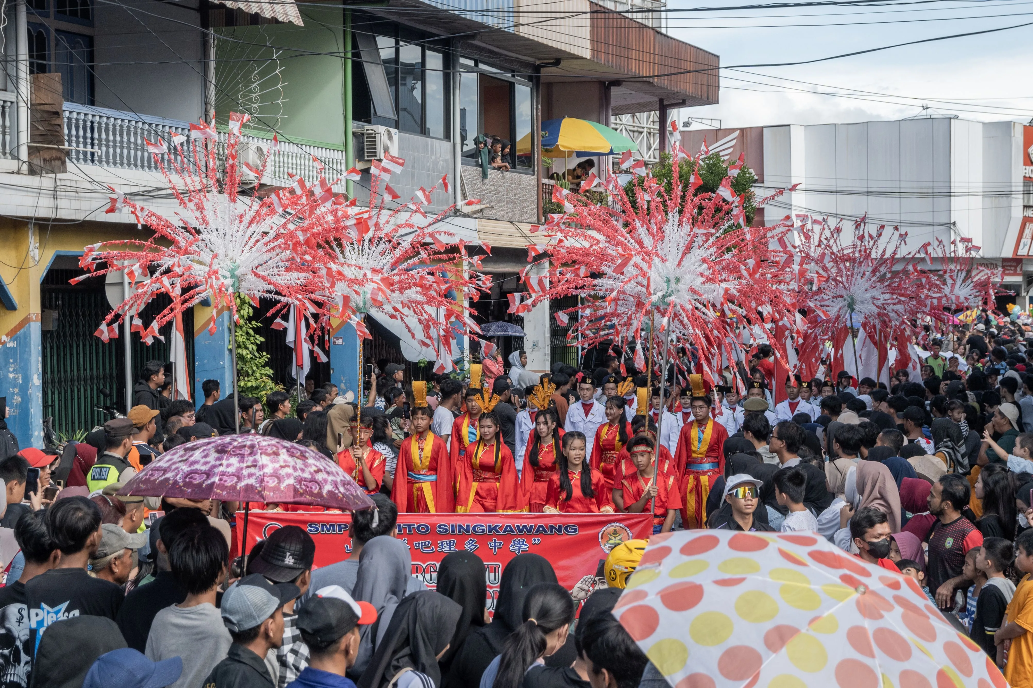 印尼國慶遊行。8月17日為印尼國慶日。洪俊傑攝