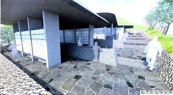 五峰鄉大隘第一公墓興建納骨牆及環保樹葬區完工示意圖。新竹縣政府提供