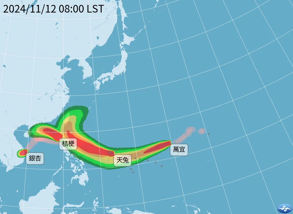 颱風天兔生成　史上首次11月4颱並存