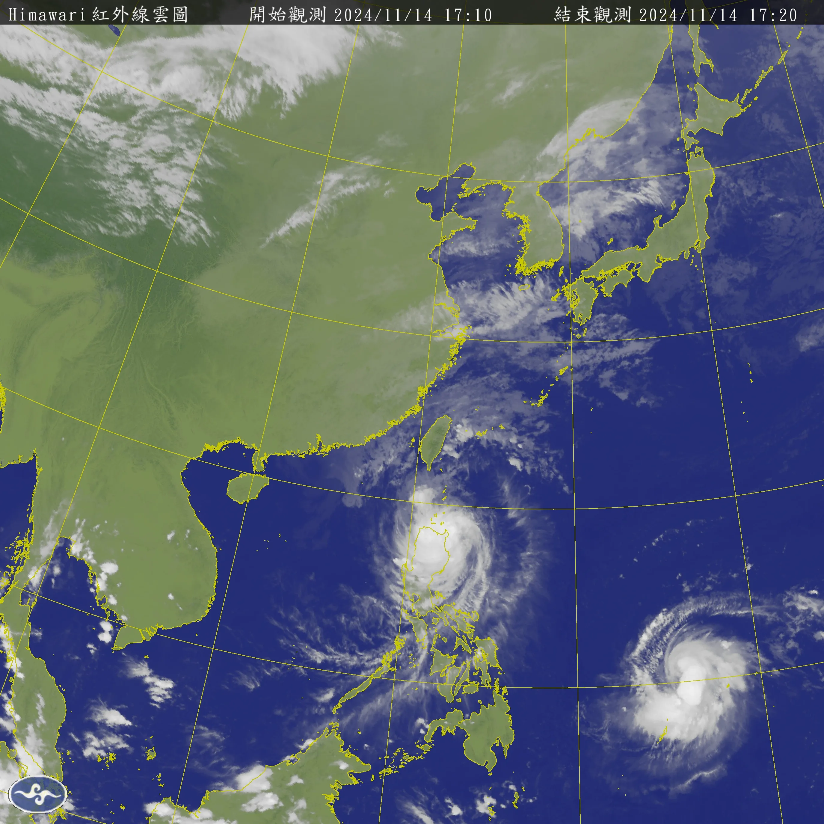 天兔颱風衛星雲圖。