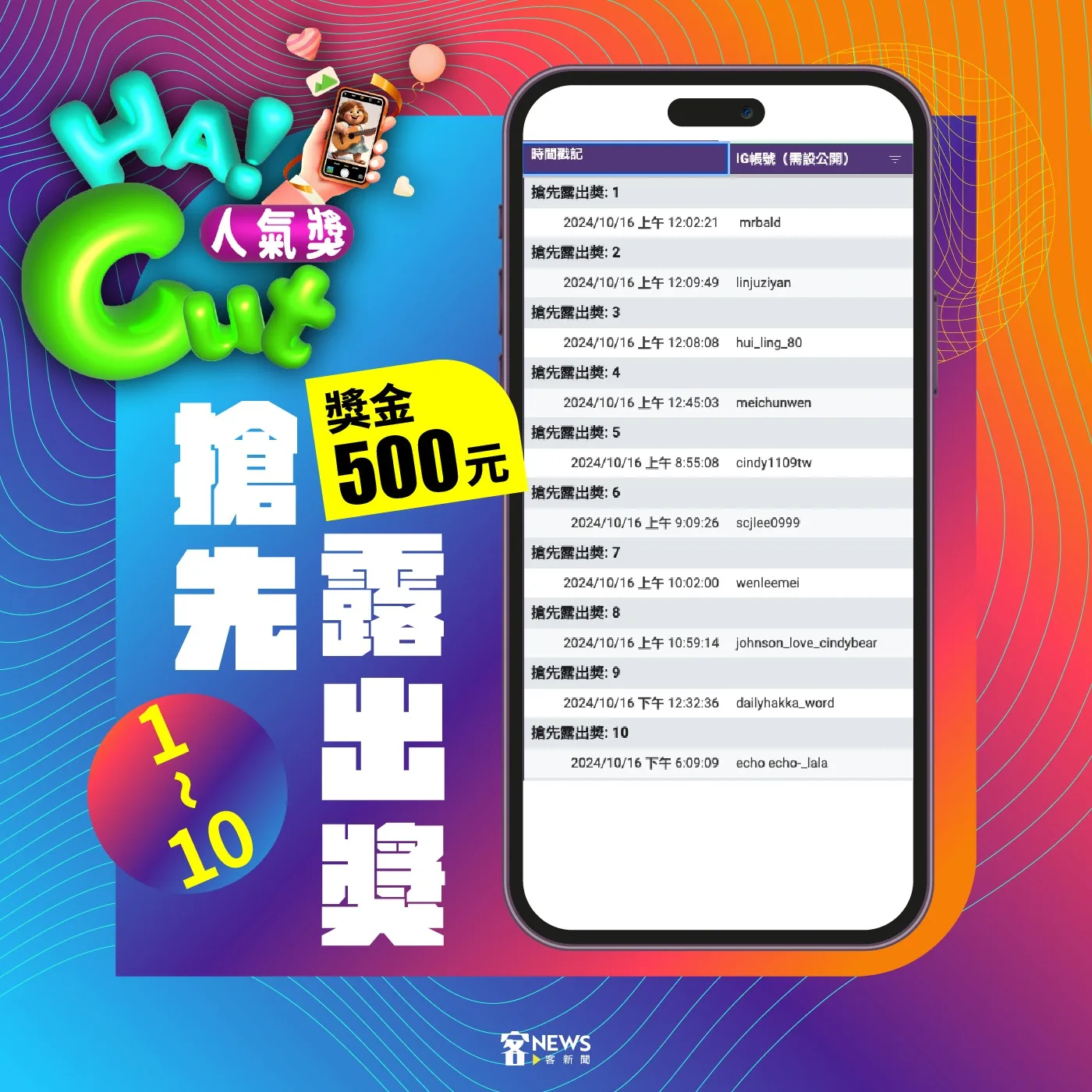 搶先露出獎