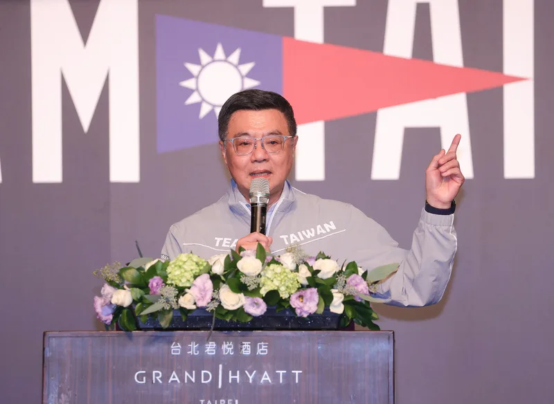 行政院長卓榮泰表示，運動部諮詢委員會有大眾熟知的運動選手。圖為12強代表隊返國餐會卓榮泰致詞。中央社