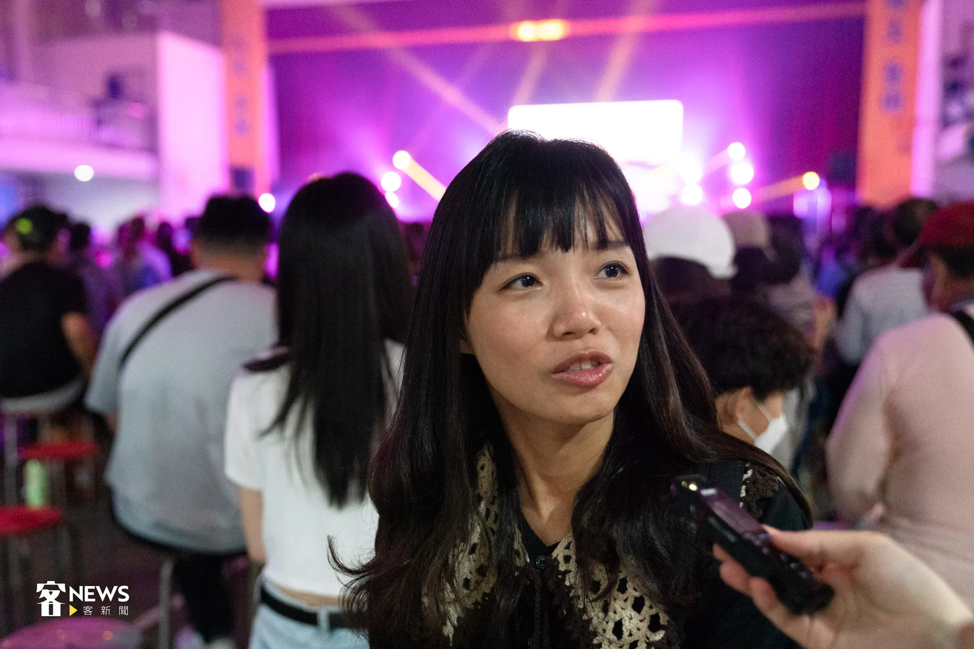 李夙婷表示，這次是第一次帶著先生和小孩一起聽生祥樂隊。洪藝晅攝
