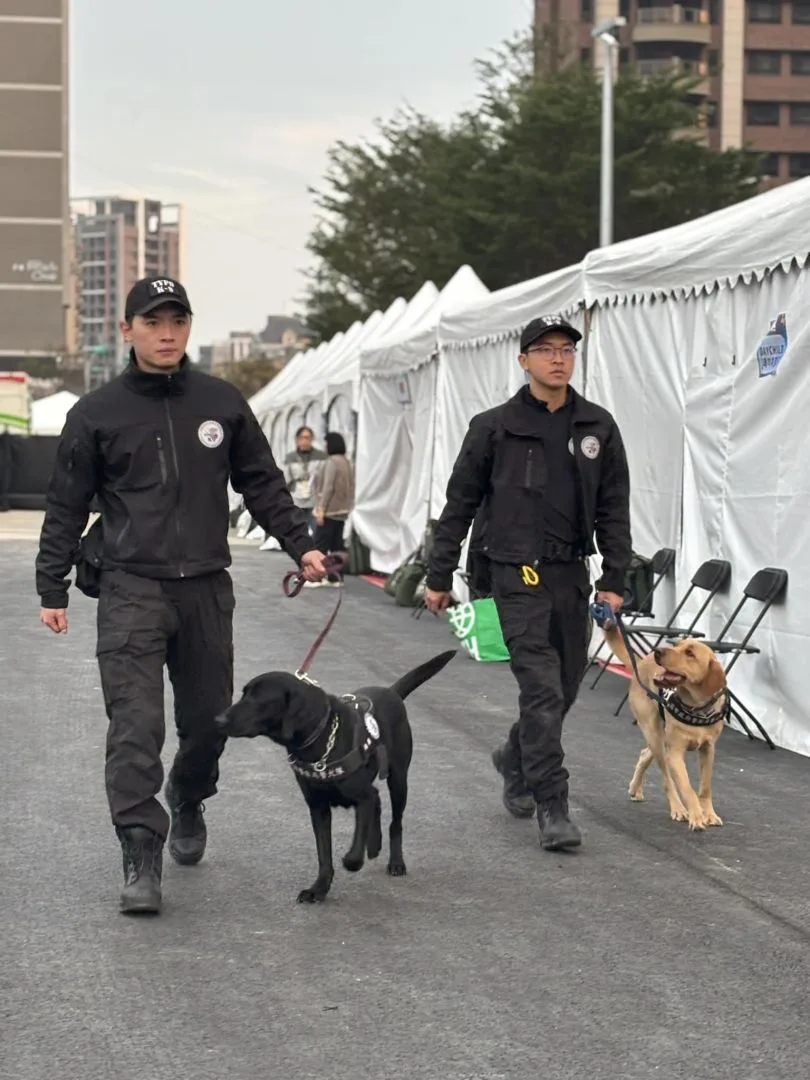 台灣燈會是桃園警犬隊今年首場大型任務。桃園警犬隊提供