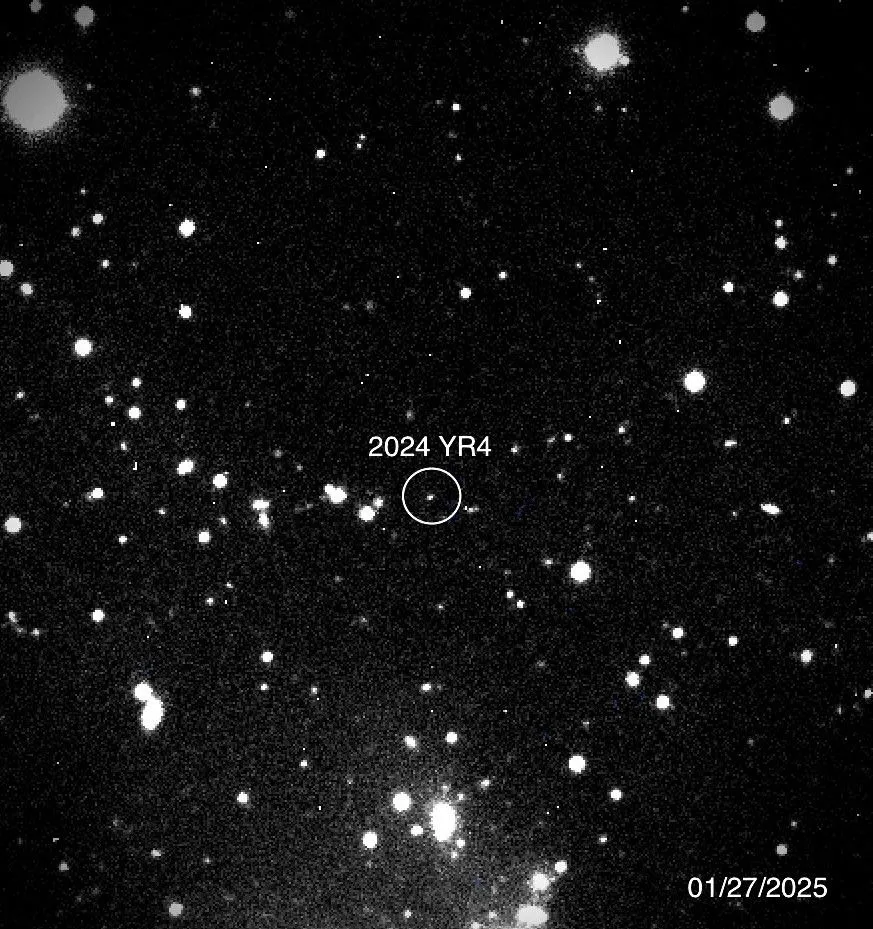 美國國家航空暨太空總署（NASA）和歐洲太空總署（ESA）認為小行星「2024 YR4」撞地球，機率已大幅下降。翻攝自NASA X推特