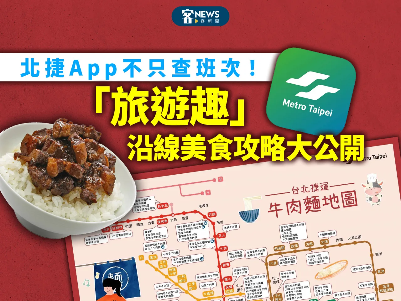 北捷App不只查班次！「旅遊趣」沿線美食攻略大公開　