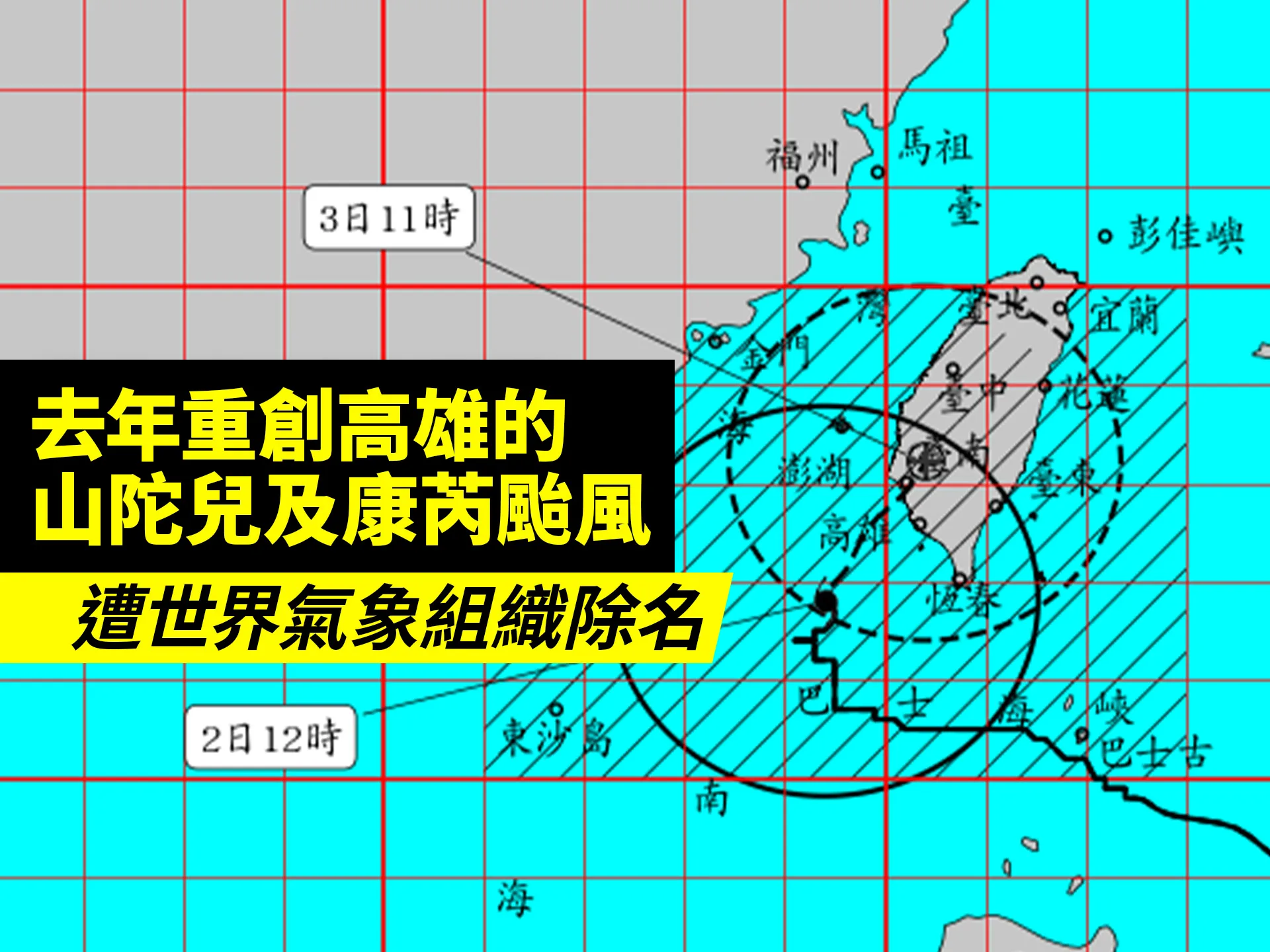 去年重創高雄的山陀兒及康芮颱風　遭世界氣象組織除名