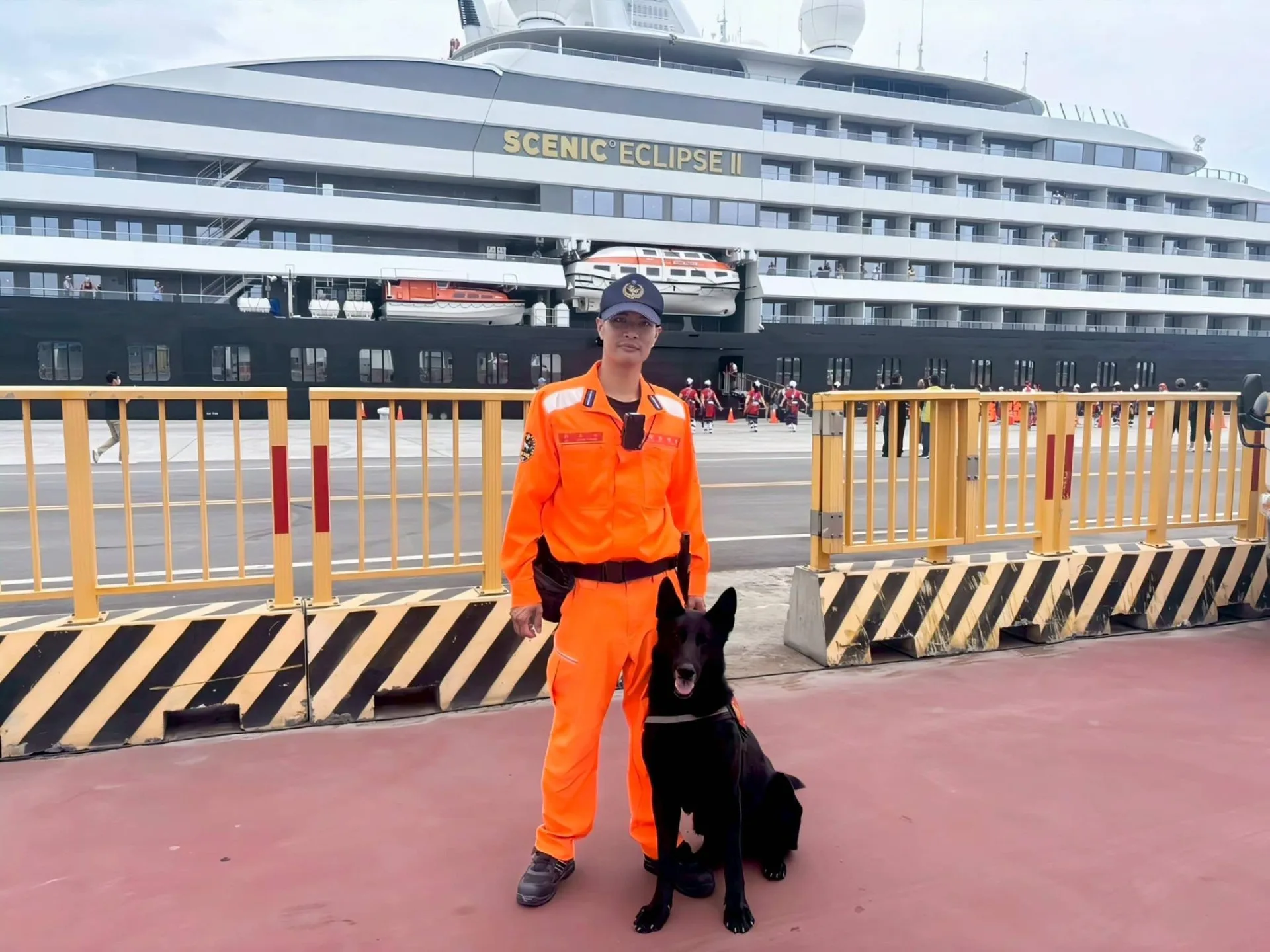 花蓮港偵搜犬鐵諾，已達服役年限將榮退。海巡署東部分署提供