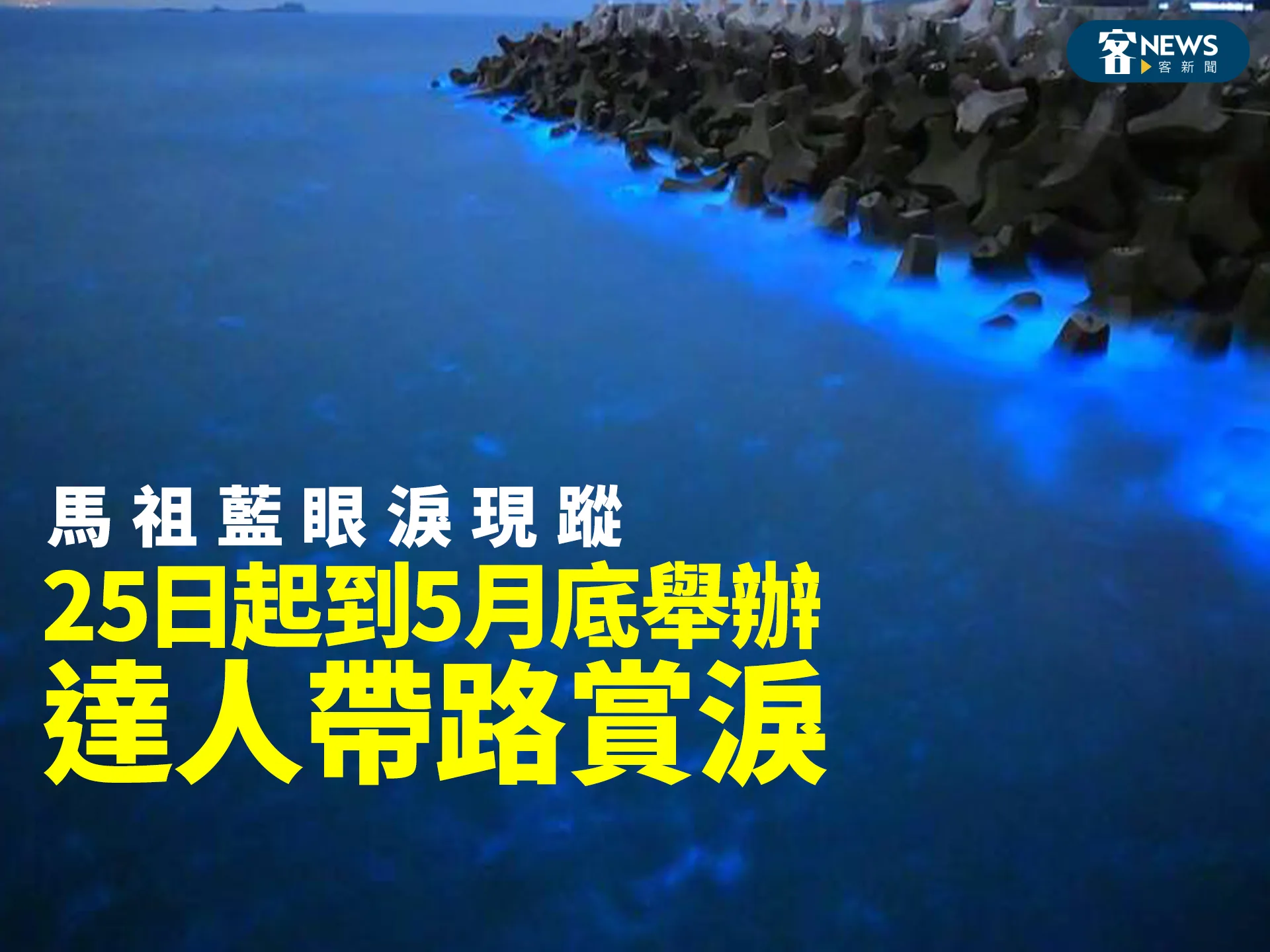馬祖藍眼淚現蹤　25日起到5月底舉辦達人帶路賞淚