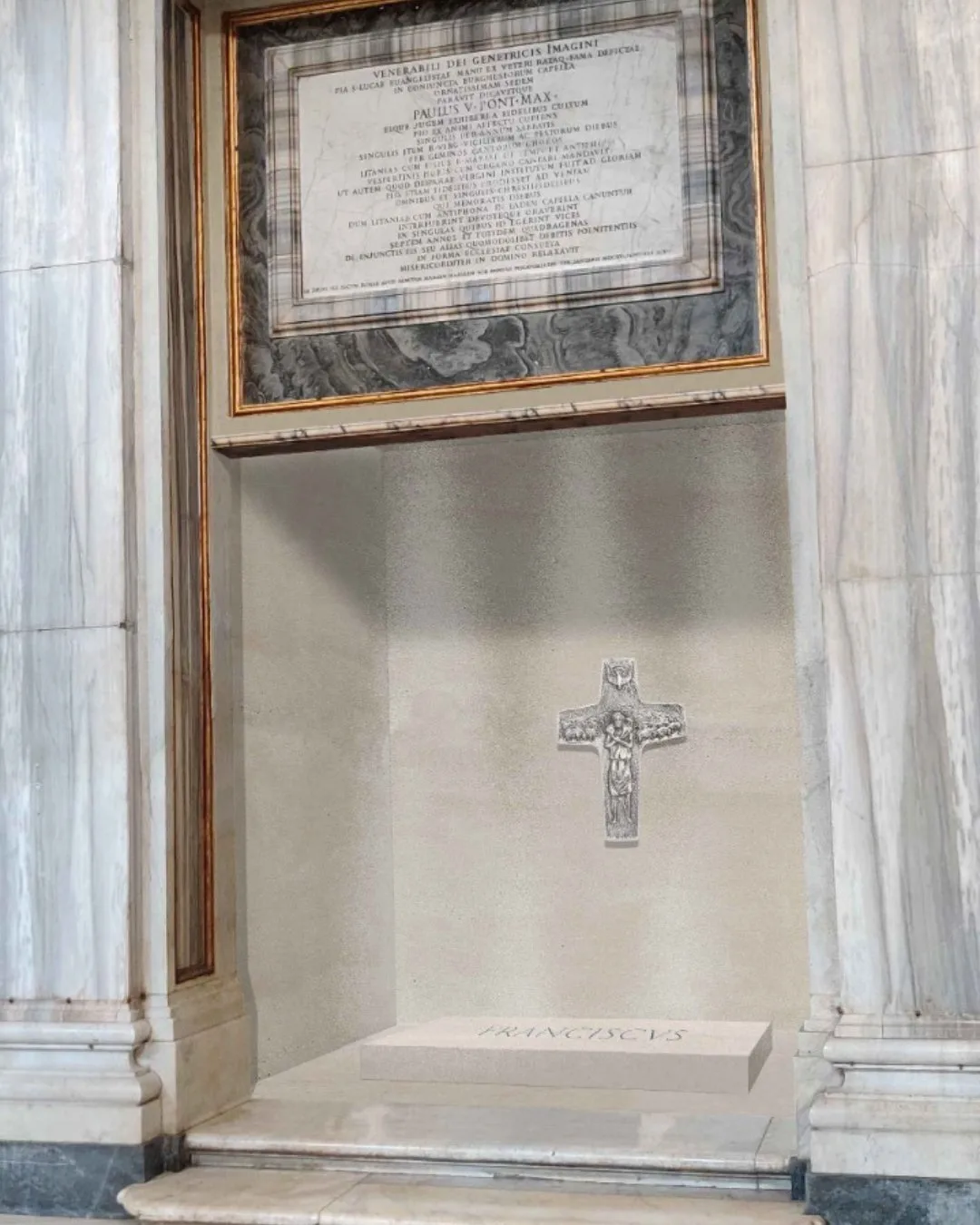 教宗方濟各墓穴，位於羅馬的聖母大殿。翻攝Vatican News X