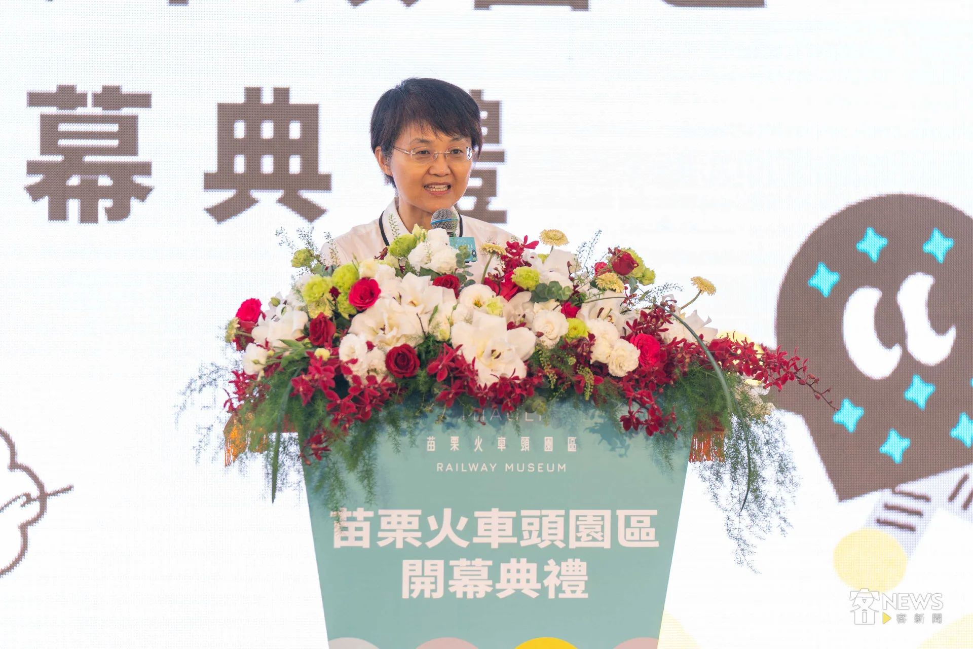 客委會主委古秀妃表示，希望火車頭園區可以成為苗栗的觀光火車頭。李台源攝