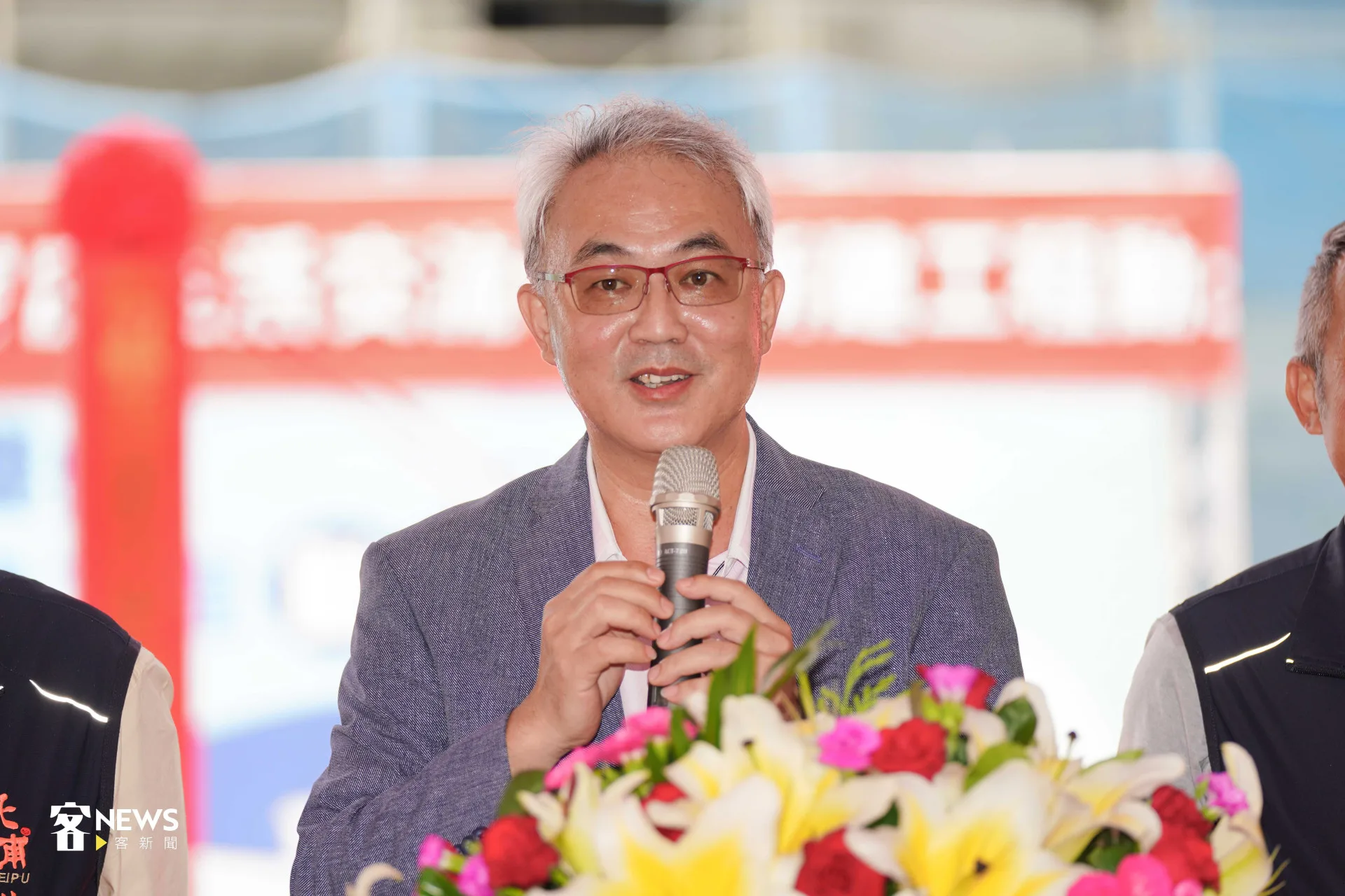 北埔鄉長莊明增表示很期待，這會是一個全齡友善與客家文化薈萃的共享空間。宋佩遙攝。