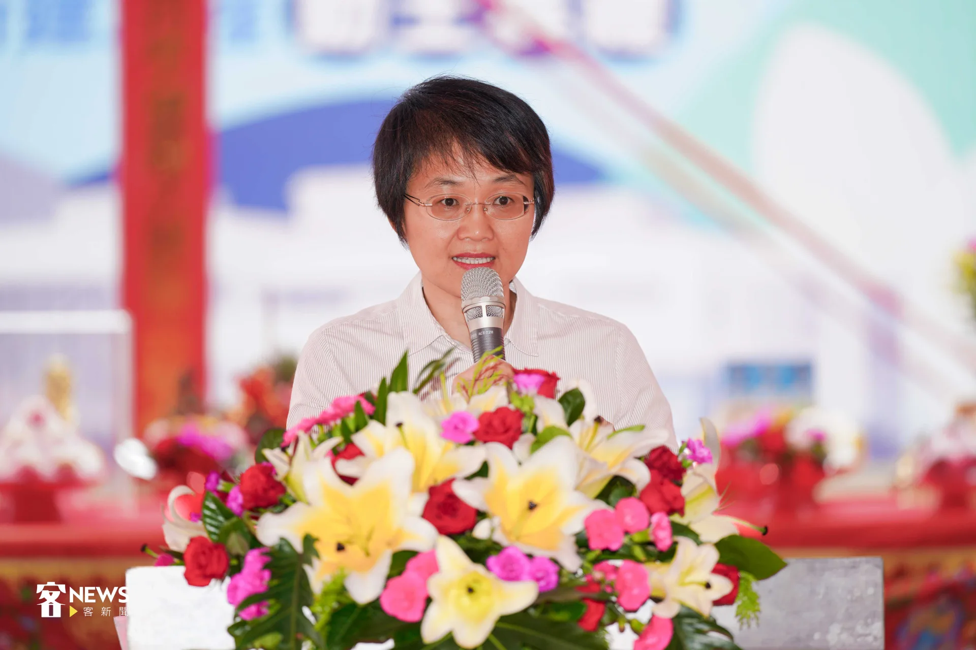 客委會主委古秀妃非常重視在客庄生活的鄉親，推動客庄生活交流中心計畫。宋佩遙攝