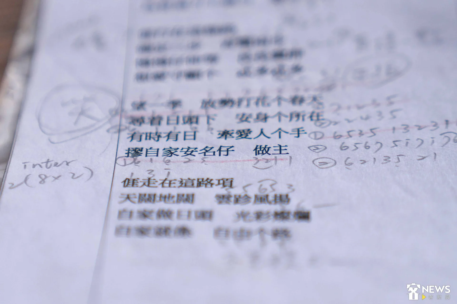 客語中的取名是「安名仔」，米莎認為有時客語的用字比華語的意涵更深厚。朱愷元攝