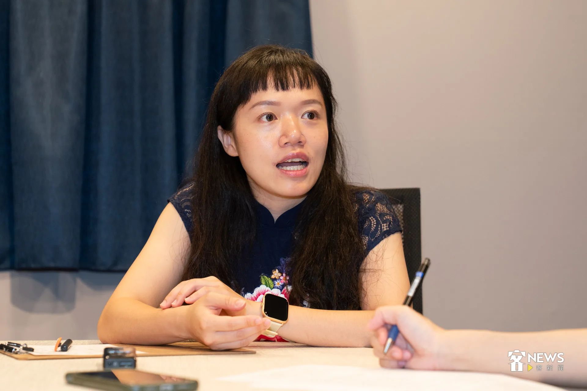 李韻慈分享如何在家庭裡打造沉浸式的客語環境。洪藝晅攝