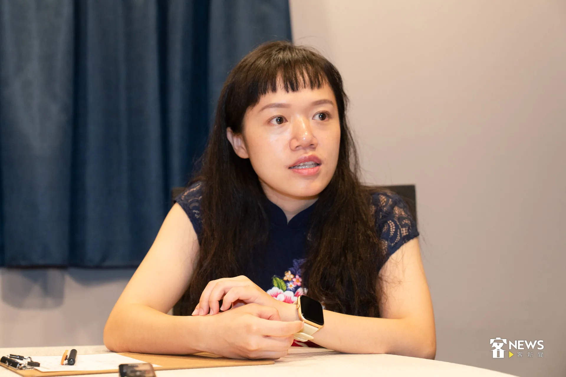 李韻慈擔任幼兒園教師10年，在園內教沈浸式客語教學已有5年。洪藝晅攝
