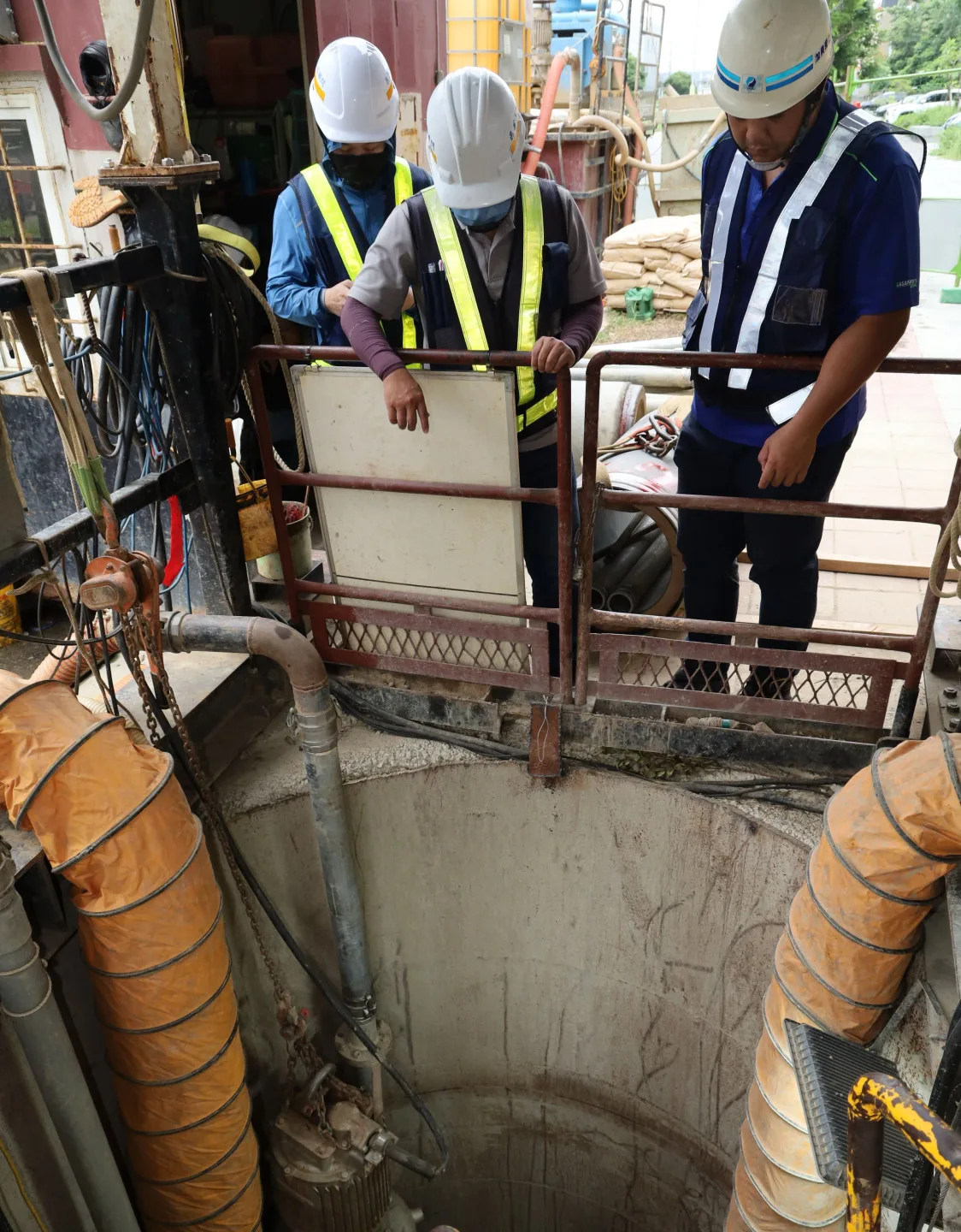 新竹縣竹北市施作污水下水道工程。
