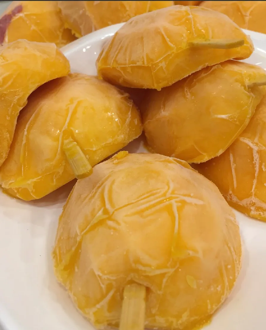 愛文做的冰棒取代芒果青當作飯後甜點。蕭秀琴提供