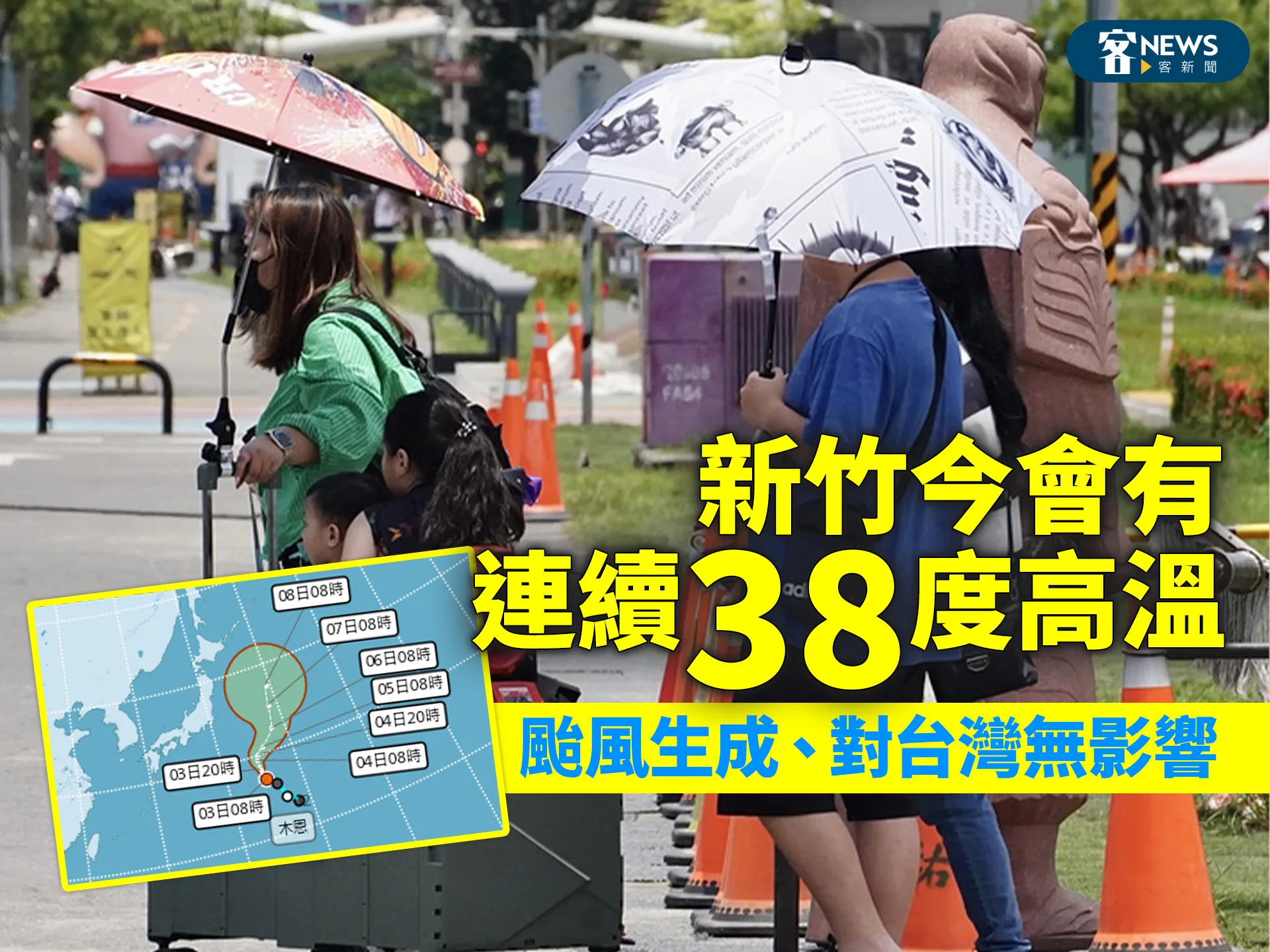新竹今會有連續38度高溫　颱風生成、對台灣無影響