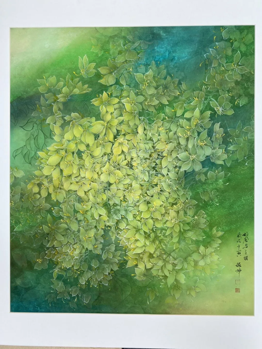 「觀荷草堂」郭振坤師生聯展作品。新竹縣政府提供