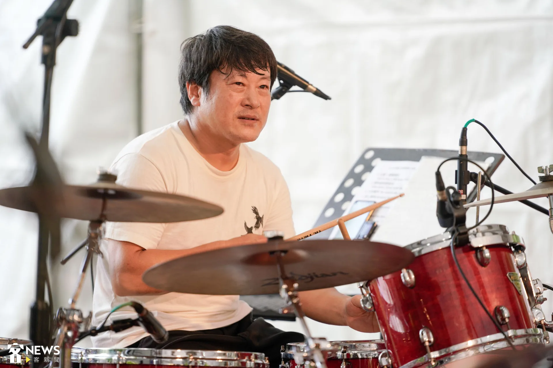 生祥樂隊鼓手福島紀明。朱愷元攝