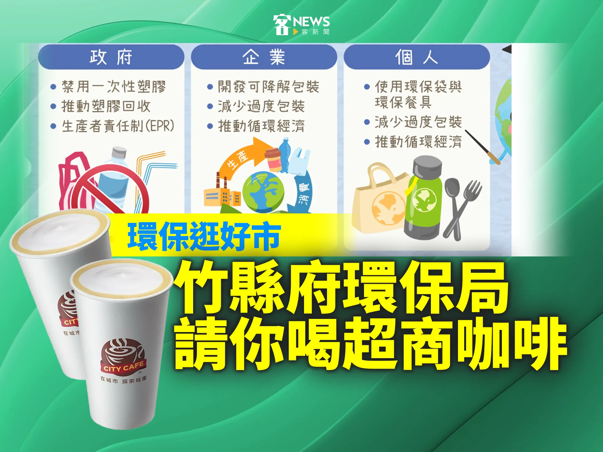 環保逛好市　竹縣府環保局請你喝超商咖啡