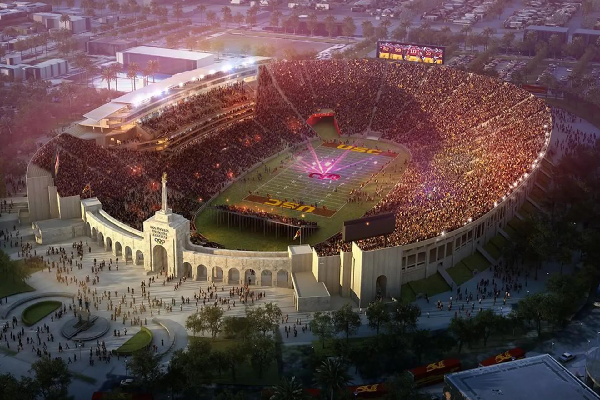 歷史超過百年、已主辦2屆奧運的「洛杉磯紀念體育場」（LA Memorial Coliseum）。翻攝自 Los Angeles Memorial Coliseum