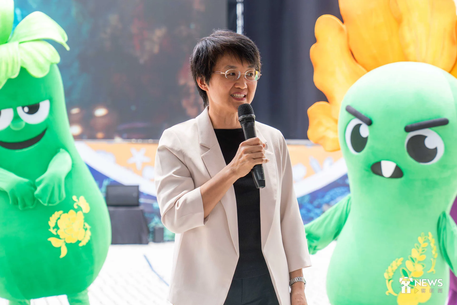 客委會主委古秀妃說，戲劇與音樂是讓大家認識客家文化的最好機會。李台源攝