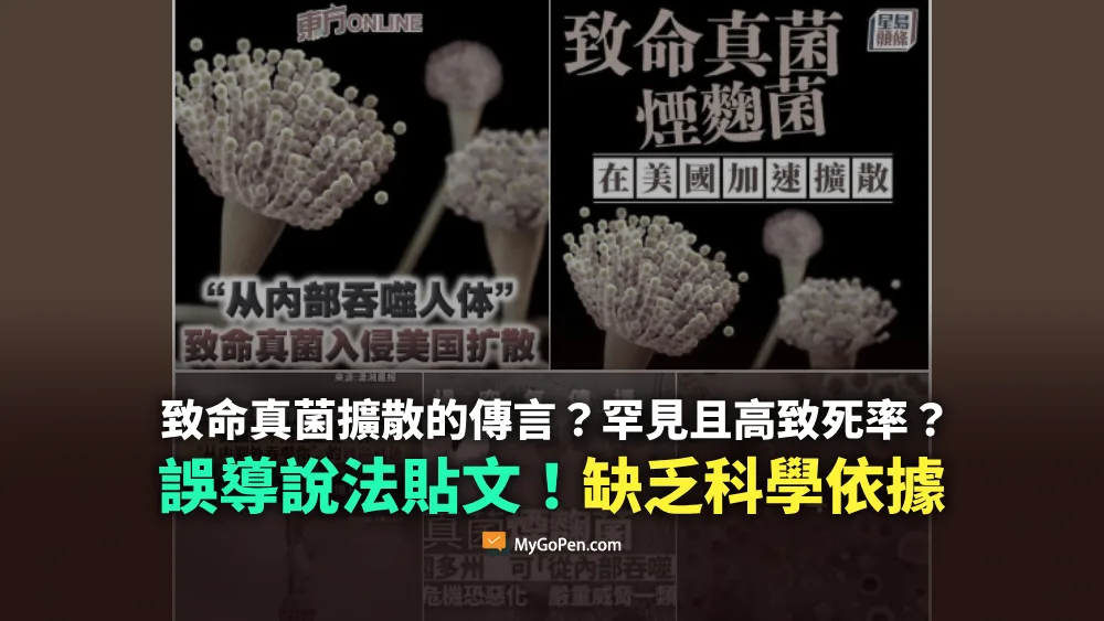 【易誤解】致命真菌煙麴菌擴散的傳言？罕見且高致死率？誤導說法貼文！缺乏科學依據
