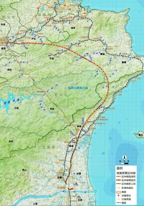 高鐵延伸宜蘭路線圖