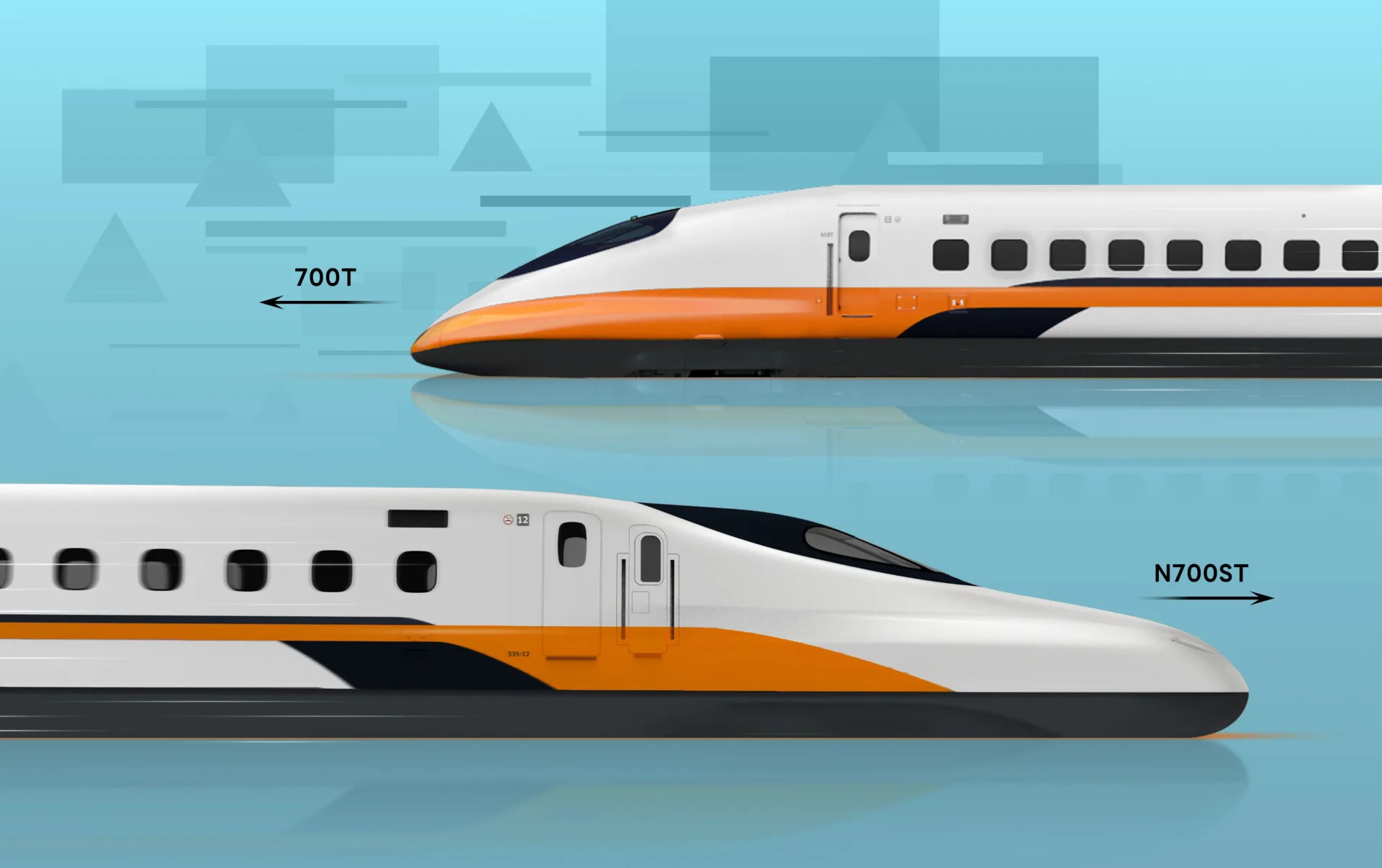 台灣高鐵新世代列車正式命名為N700ST，塗裝延續700T設計。台灣高鐵提供