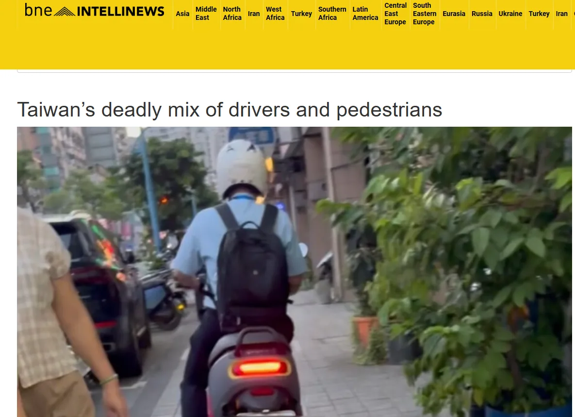 德國媒體bne IntelliNews指台灣每年交通死亡人數比美國911恐攻死亡人數還多。