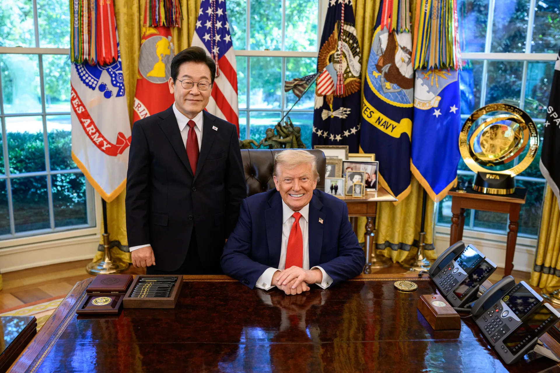 這是李在明(이재명)今年6月上任後,北韓首次發射飛彈。圖為韓國總統李在明日前赴美與川普合影。翻攝白宮Flicker