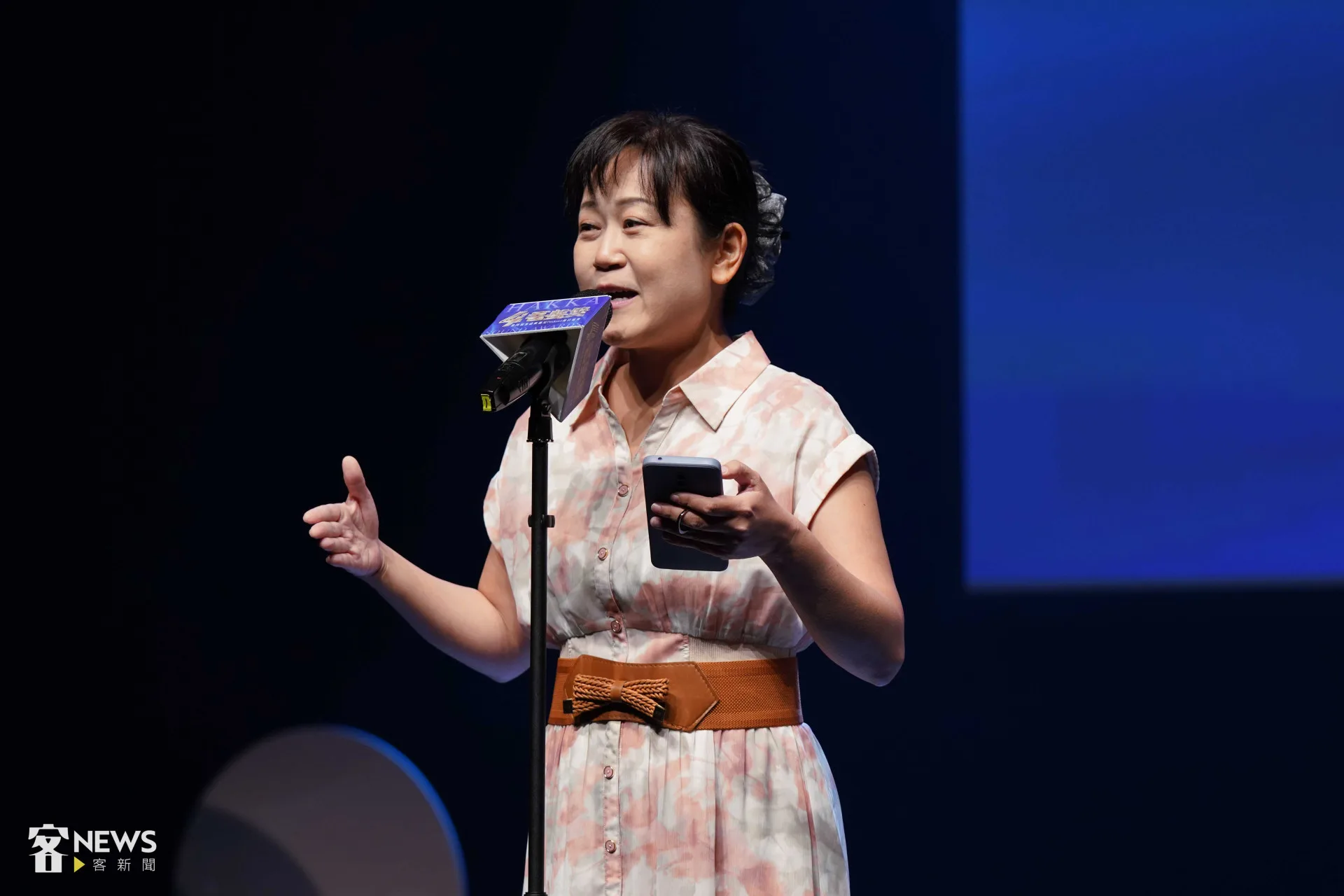 主持人宋菁玲（圖）與華姵以《客製化音樂盒》獲得客聲獎Podcast組文化節目獎。李台源攝