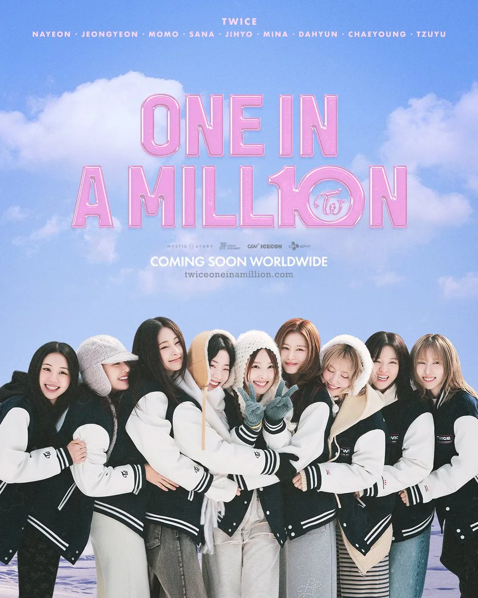 另外，TWICE出道10週年的專屬電影「ONE IN A MILL10N」，台灣將於10月20日跟韓國一起同步上映。翻攝自TWICE X