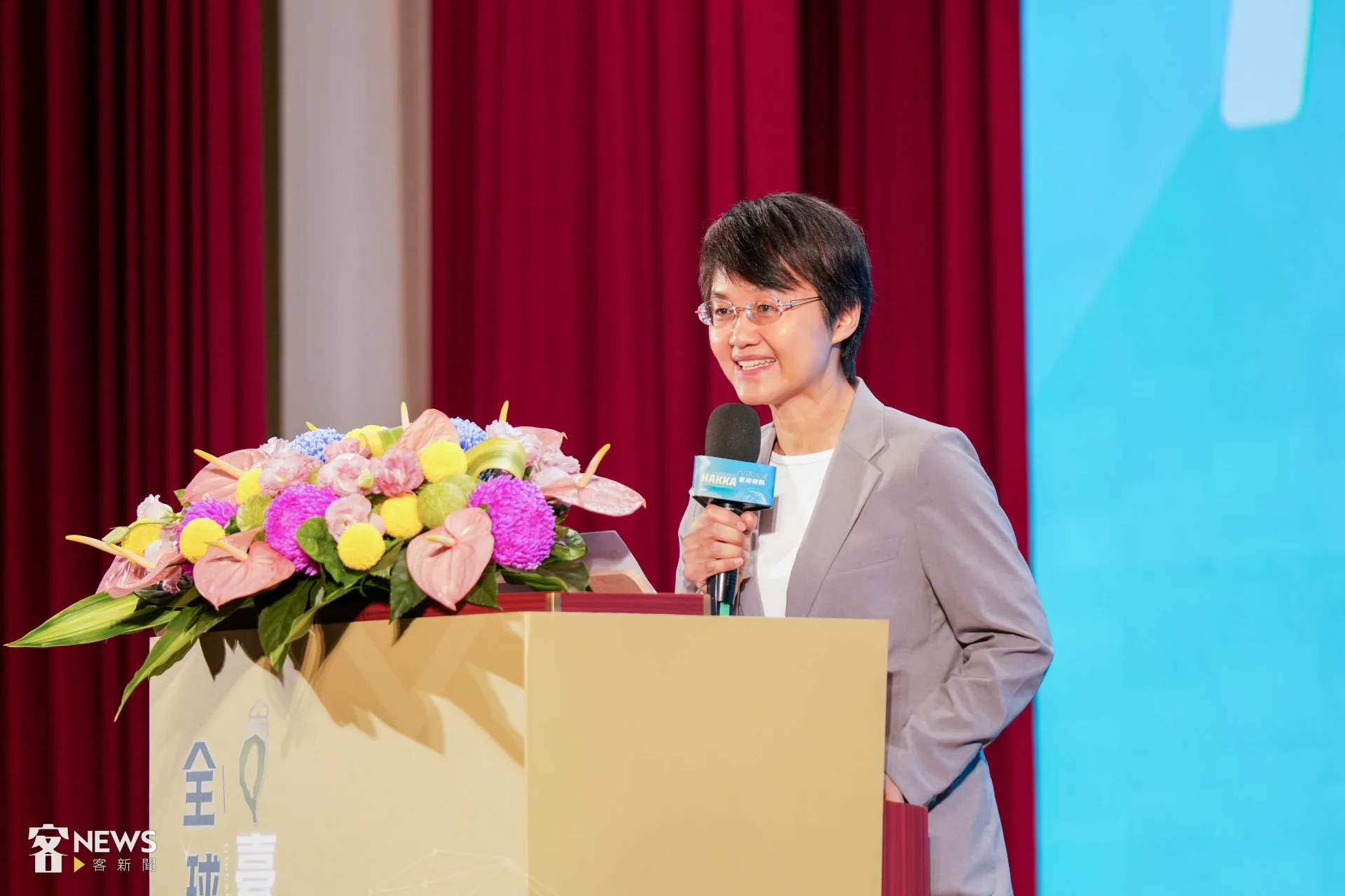 古秀妃指出，面對「惡鄰」意圖併吞台灣，「我們台灣人、客家人不會害怕」。李台源攝