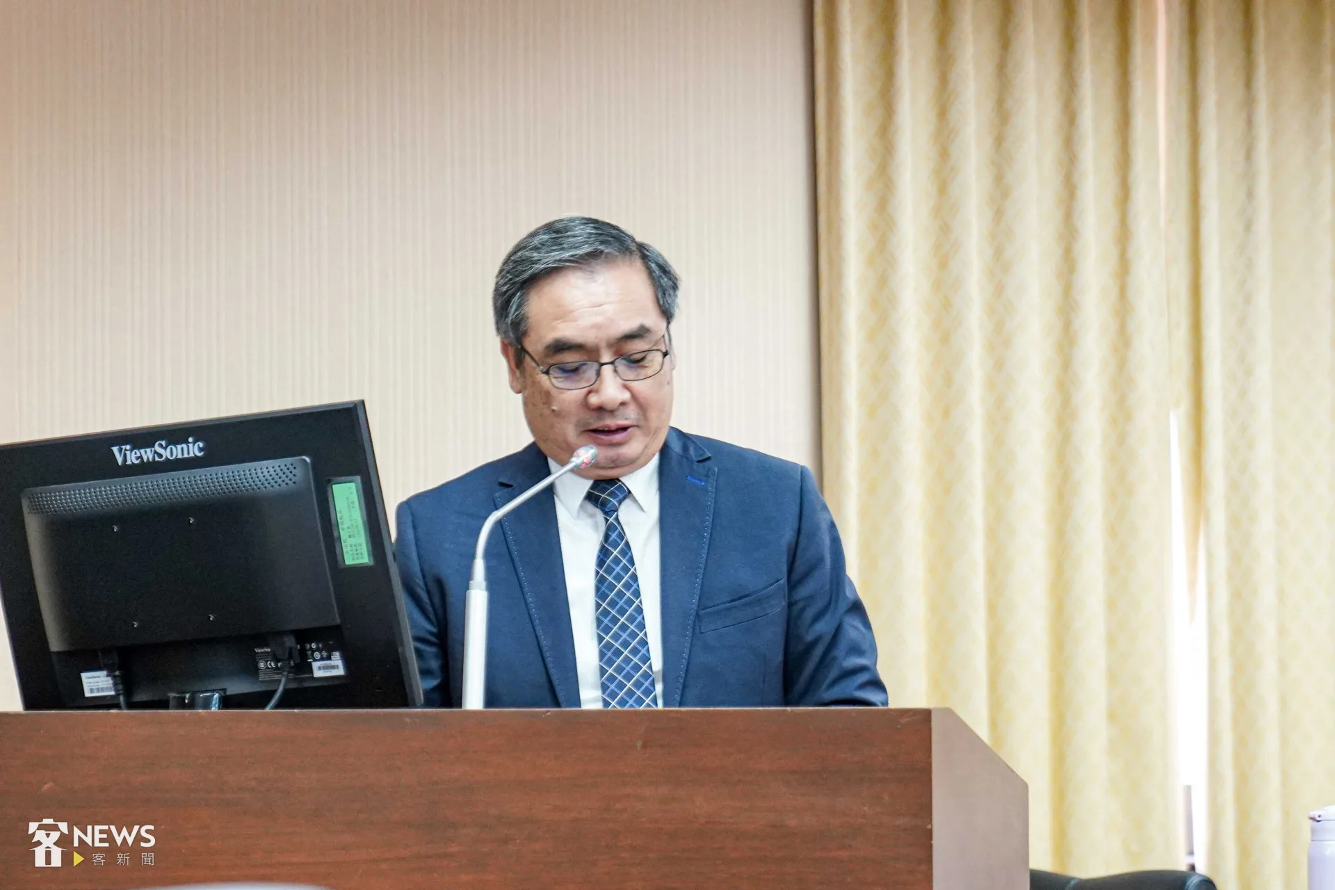 客傳會董事長陳邦畛今天赴立法院進行業務報告。李台源攝