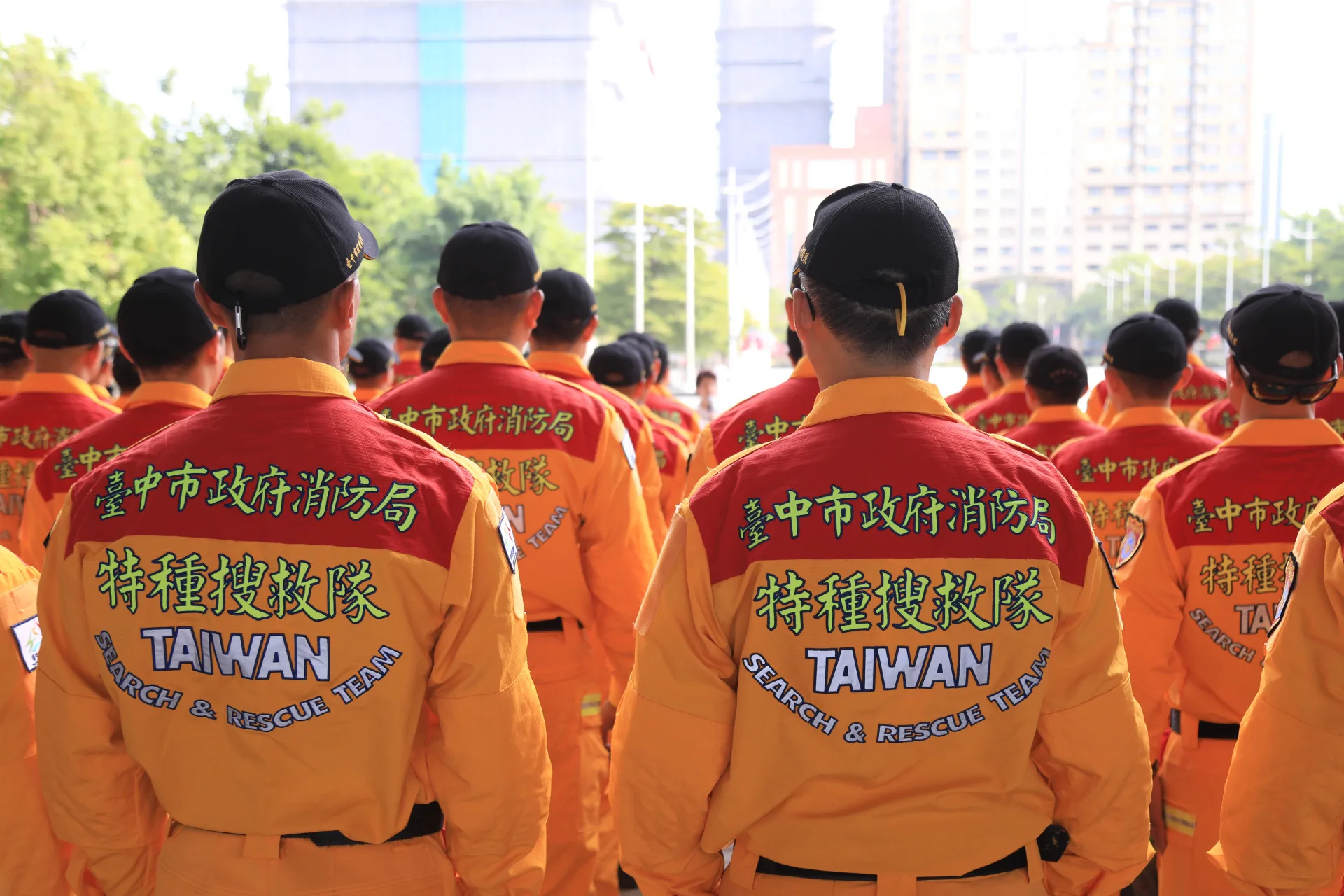 此次評測之搜救隊，包含104名成員、醫師、技師與搜救犬，皆為消防局及各專業領域菁英。台中市政府提供