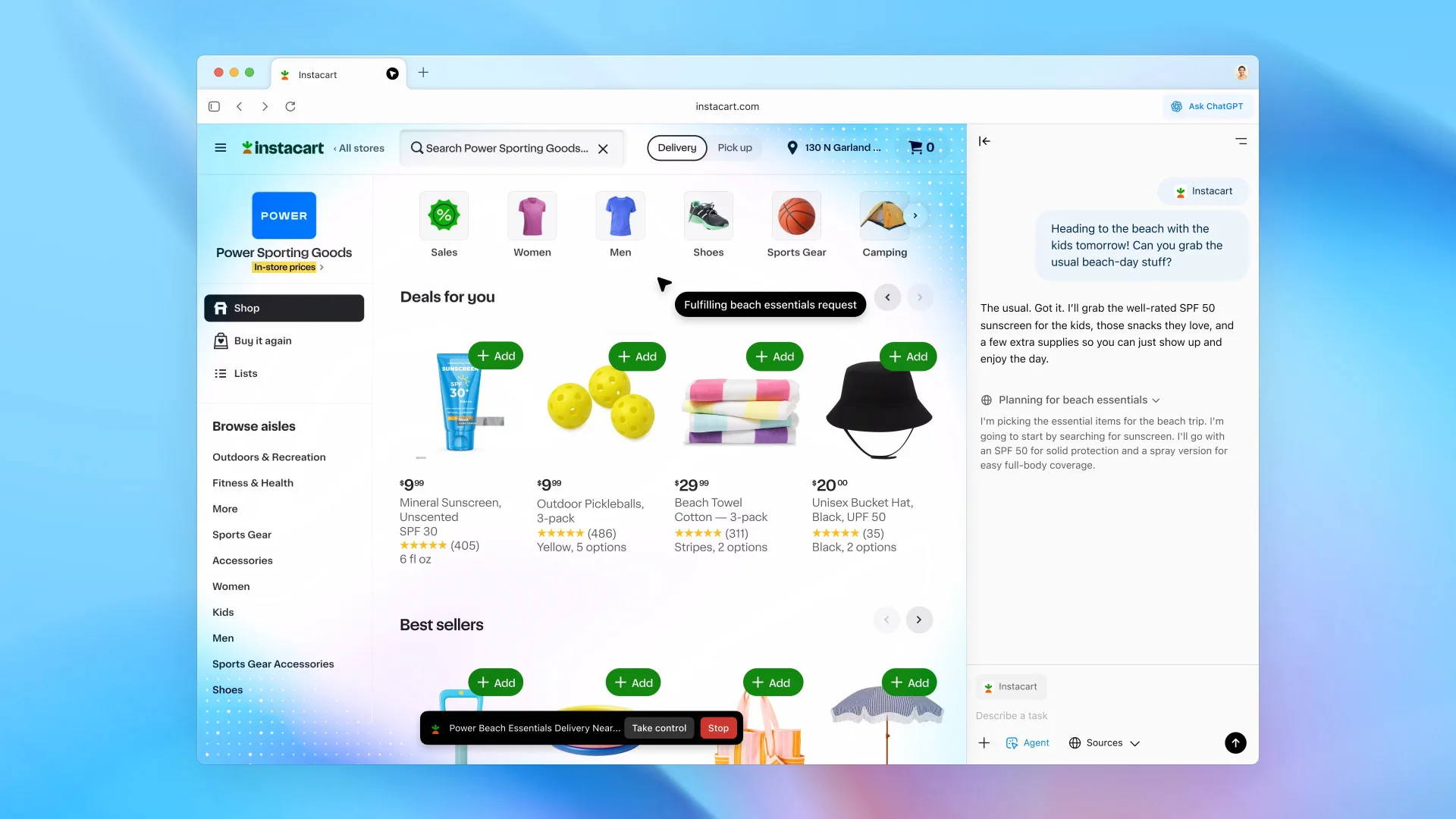 Atlas 的代理模式可在您瀏覽網頁時更快完成任務。預覽版是針對 Plus、Pro 和 Business 用戶提供。翻攝自OpenAI X