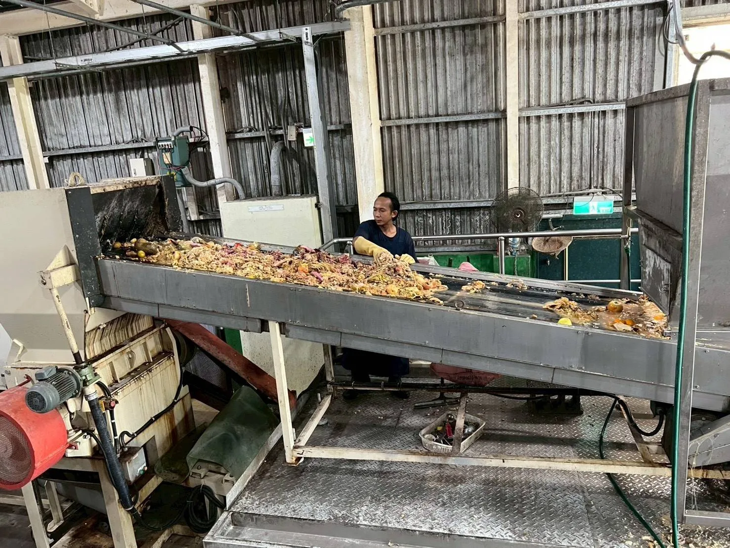 送至處理場的廚餘將以黑水虻方式再利用。新竹縣政府提供
