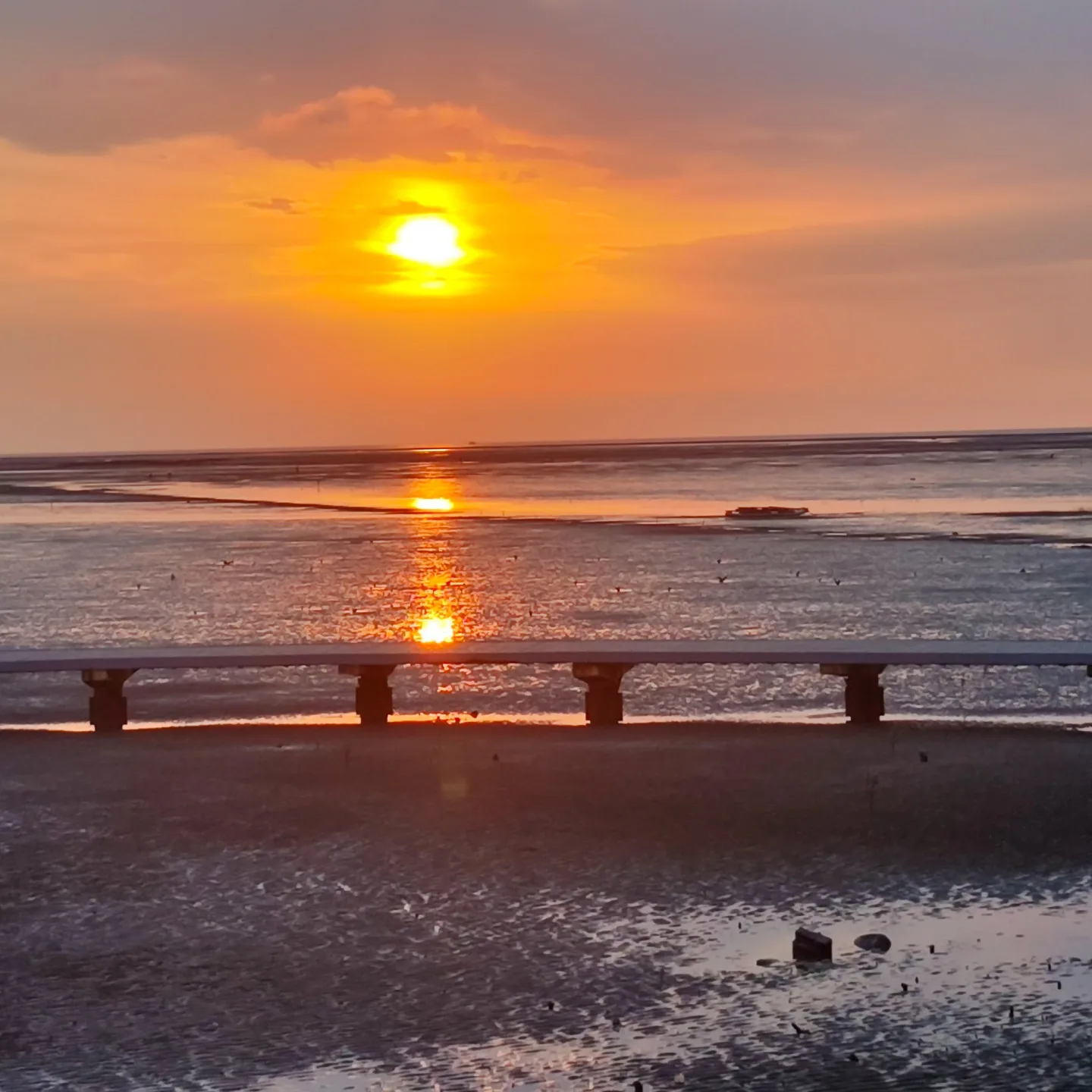 香山海岸夕陽很美，但幾千公頃的廣大海岸，竟然不設防。陳權欣攝