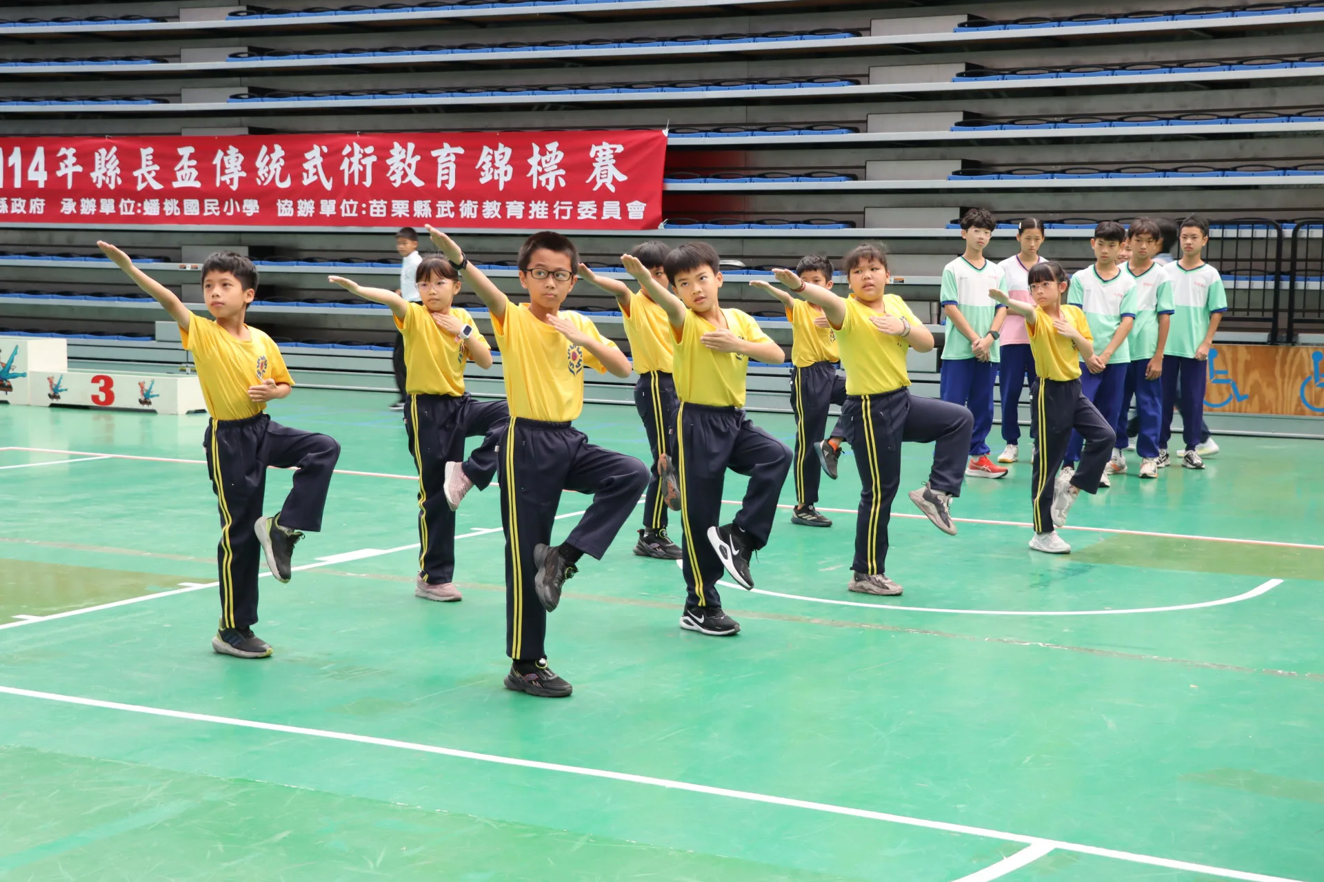 2025年縣長盃傳統武術教育錦標賽，共22所學校、約350位好手切磋武術技藝。苗栗縣政府提供