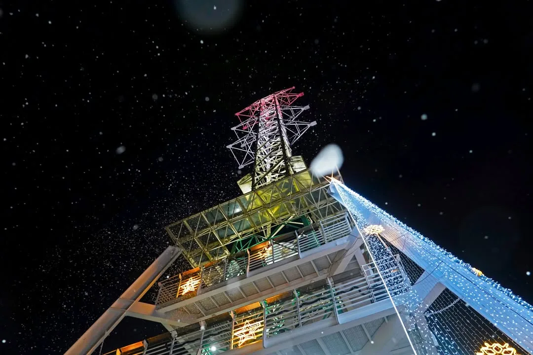 點燈後的光之塔十分浪漫繽紛。取自Instagram@kaohsiung_city