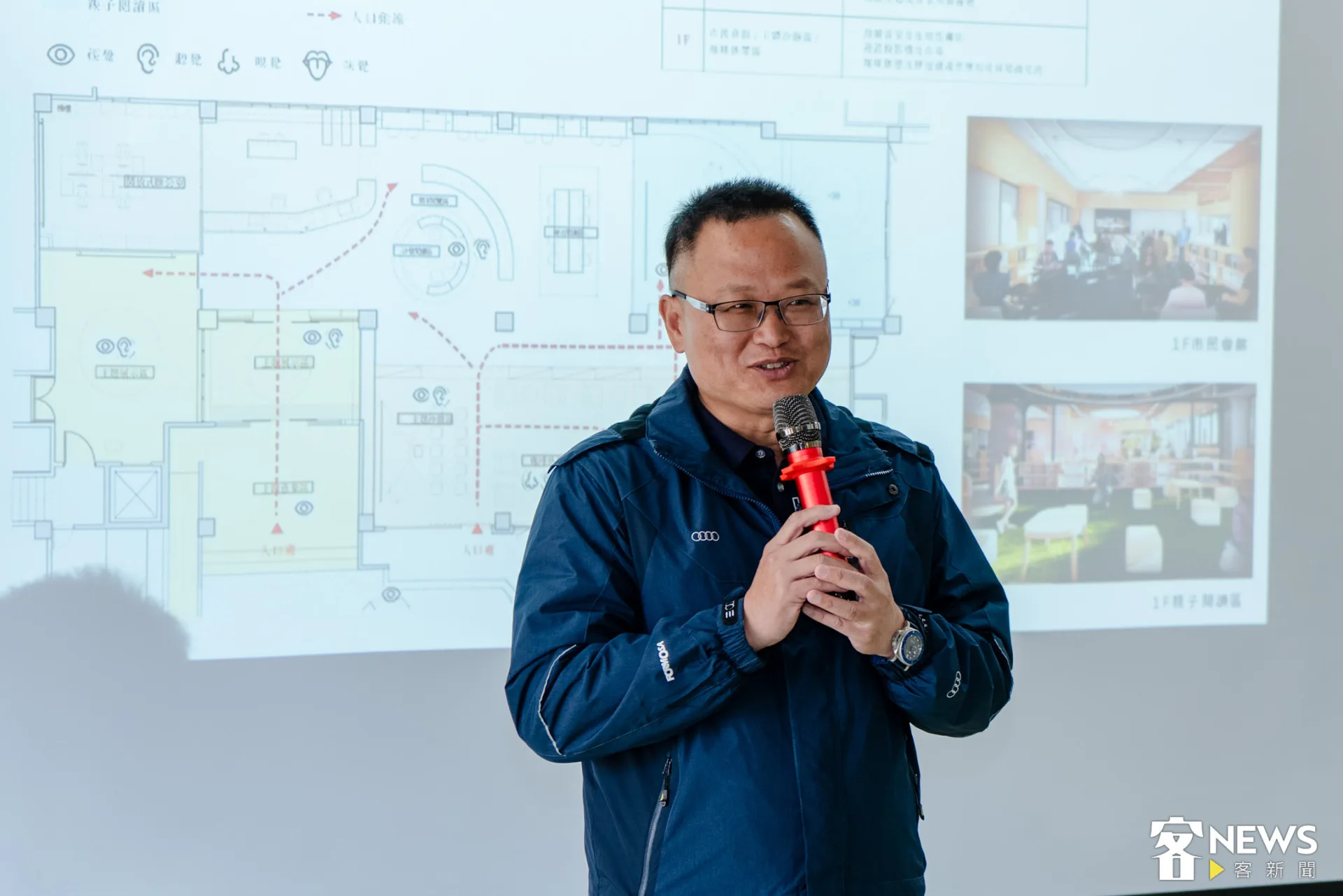台塑企業麥寮管理部副總經理蔡建樑說,這棟建築的外觀,其實看得出鄉長的用心。朱愷元攝